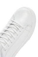 Women's White Lace-Up Leather Sneaker | Derimod