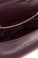 Women's Burgundy Long Chain Strap Braided Crossbody Bag | Derimod