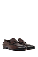 Derimod Black Male Brown Leather Classic Loafer | Derimod