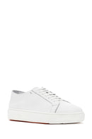 Men's White Lace-up Leather Sneaker | Derimod