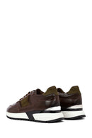 Men's Brown Lace-Up Thick-Soled Leather Casual Sneaker | Derimod