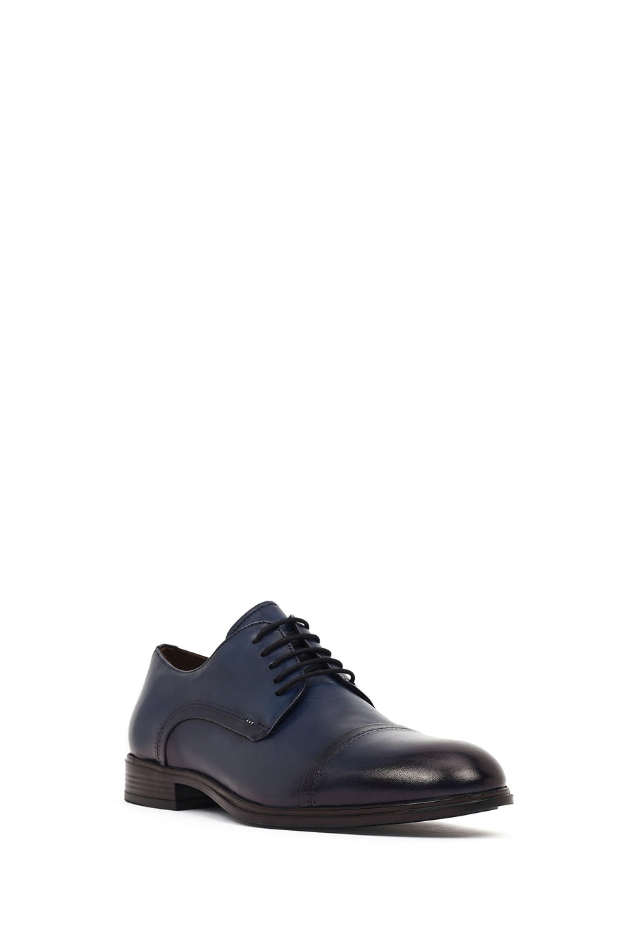 Men's Navy Blue Lace-Up Leather Classic Shoes