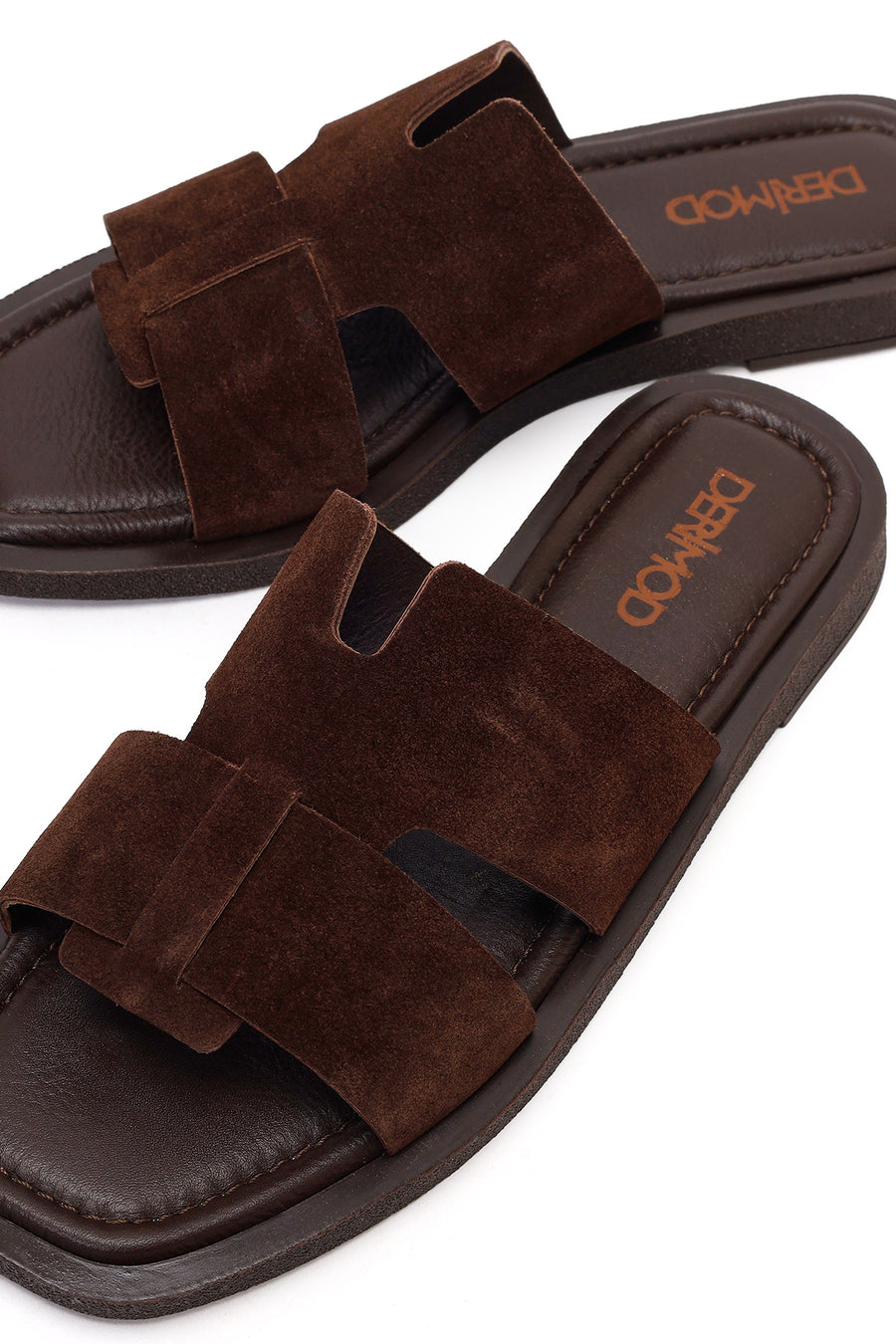 Women's Brown Suede Leather Slippers