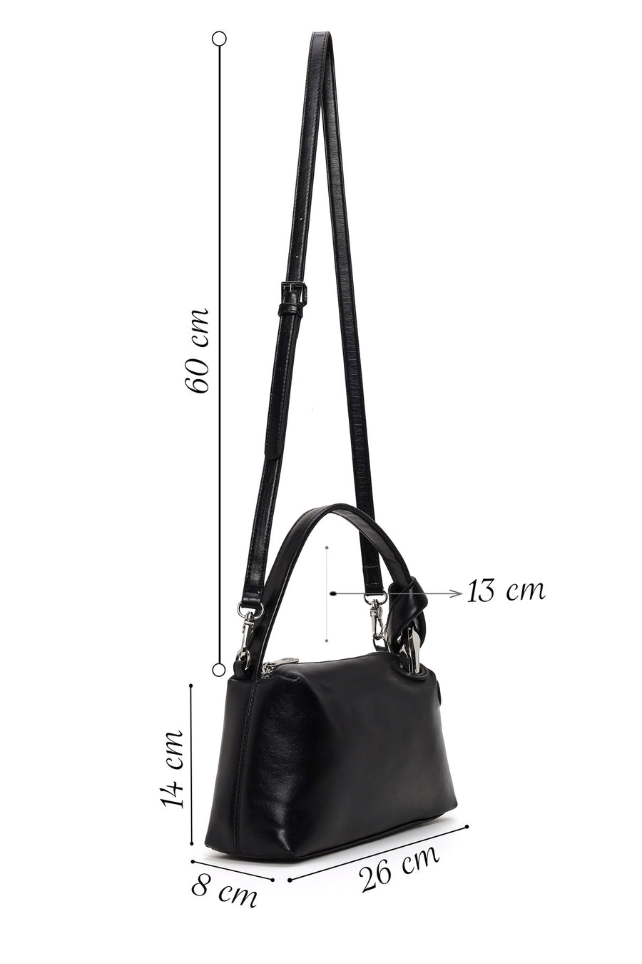 Woman Black Long-Strap Shoulder Bag