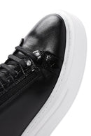 Men's Black Leather Thick Soled Sneaker | Derimod