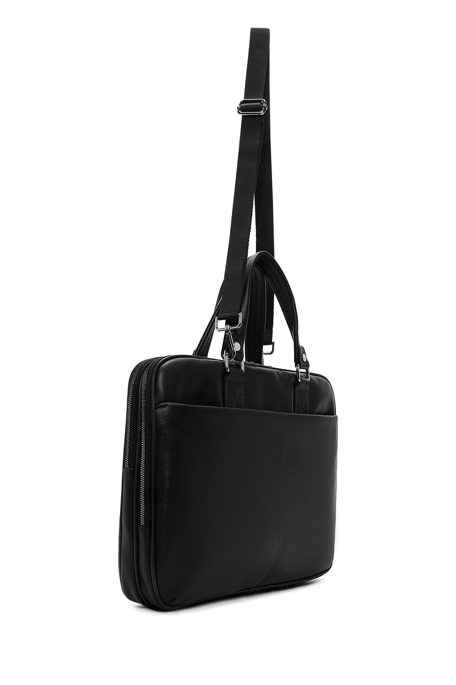 Men's Black Long Strap Briefcase