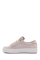 Women's Beige Suede Leather Thick Soled Sneaker | Derimod