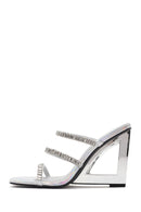 Women's Silver Faux Leather Slippers | Derimod