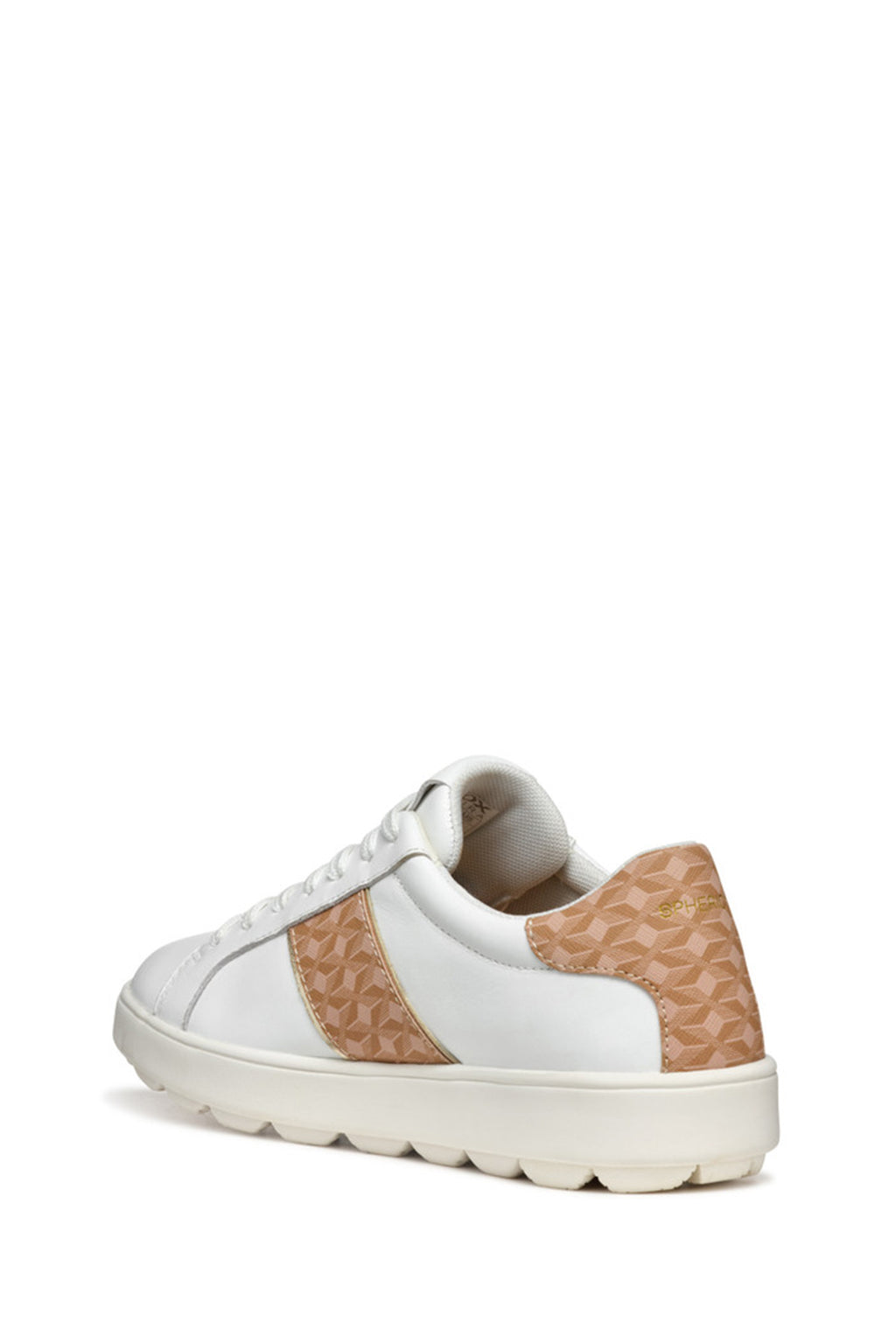 Geox Kadın Beyaz D Spherica Ecub - 1 A - Na + Pr.Sy Bağcıklı Deri Sneaker