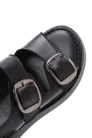 Kadın Siyah Deri Tokalı Comfort Sandalet | Derimod