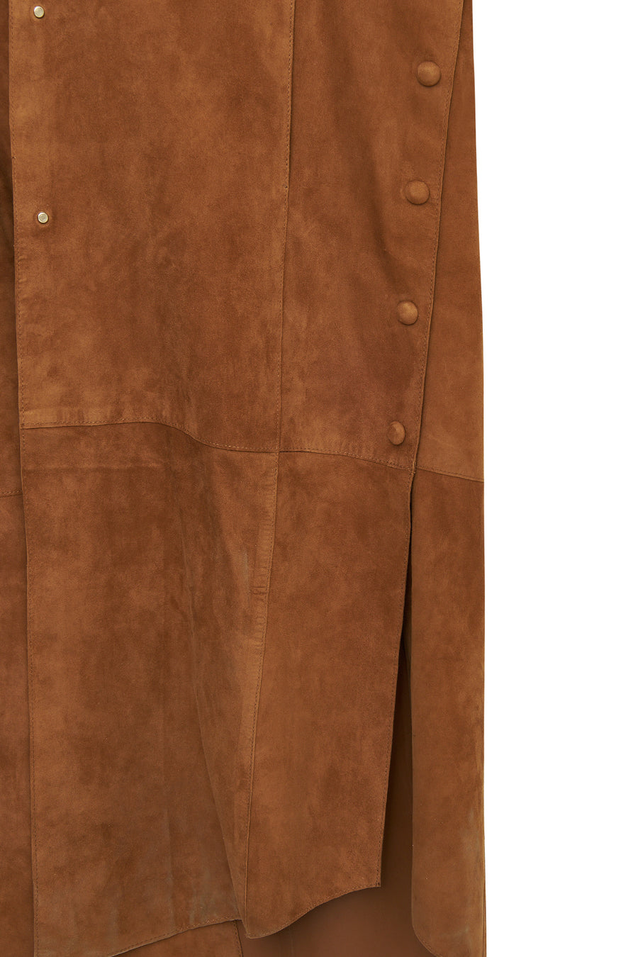 Miranda Women's Brown Hooded Suede Leather Long Vest
