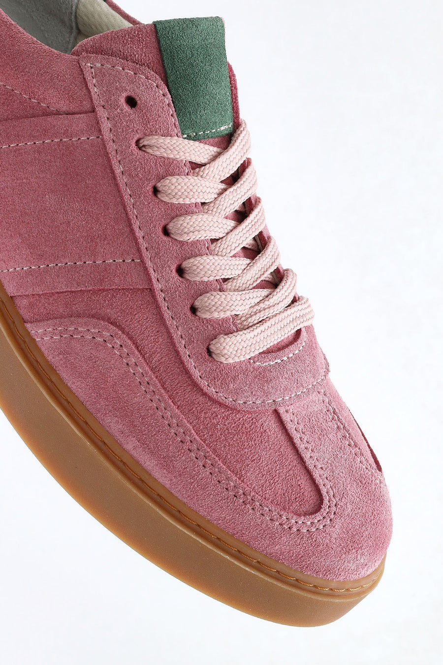 Kadın Pembe Bağcıklı Süet Deri Sneaker