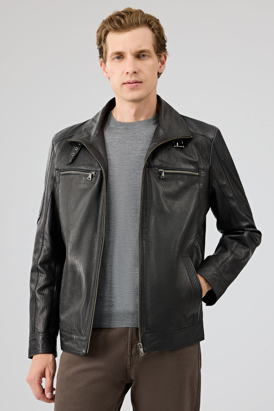 Mateo Men's Black Leather Jacket