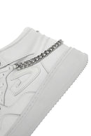 Alberto Guardiani Women's White Leather Thick Sole High Top Sneaker | Derimod