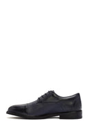 Men's Navy Blue Lace-Up Leather Classic Shoes | Derimod