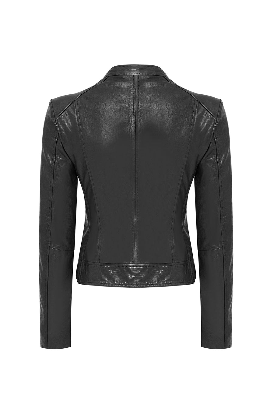 Escape Women's Black Short Leather Jacket