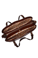 Woman Brown Long-Strap Patterned Shoulder Bag | Derimod
