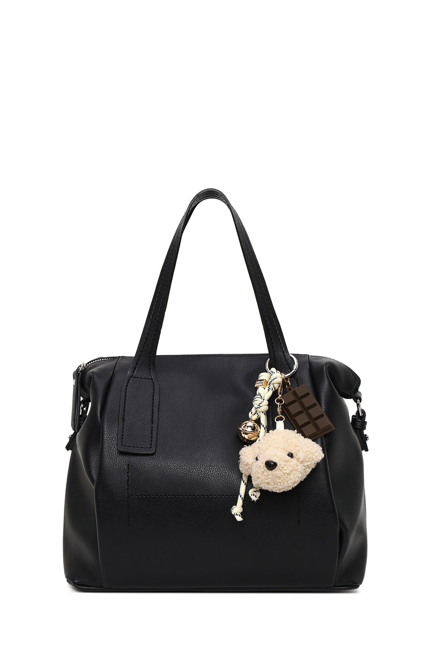 Woman Black Long-Strap Accessory Shoulder Bag