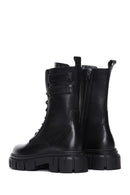 Women's Black Thick Soled Leather Boots | Derimod