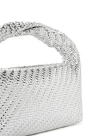 Women's Silver Long Strap Braided Mini Handbag | Derimod
