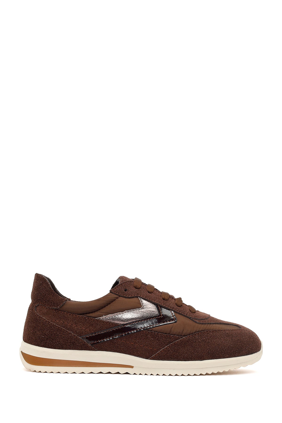 Women's Brown Lace-up Suede Leather Sneaker 26PFD410914 | Derimod