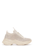 Women's Beige Stone Thick Soled Sneaker | Derimod