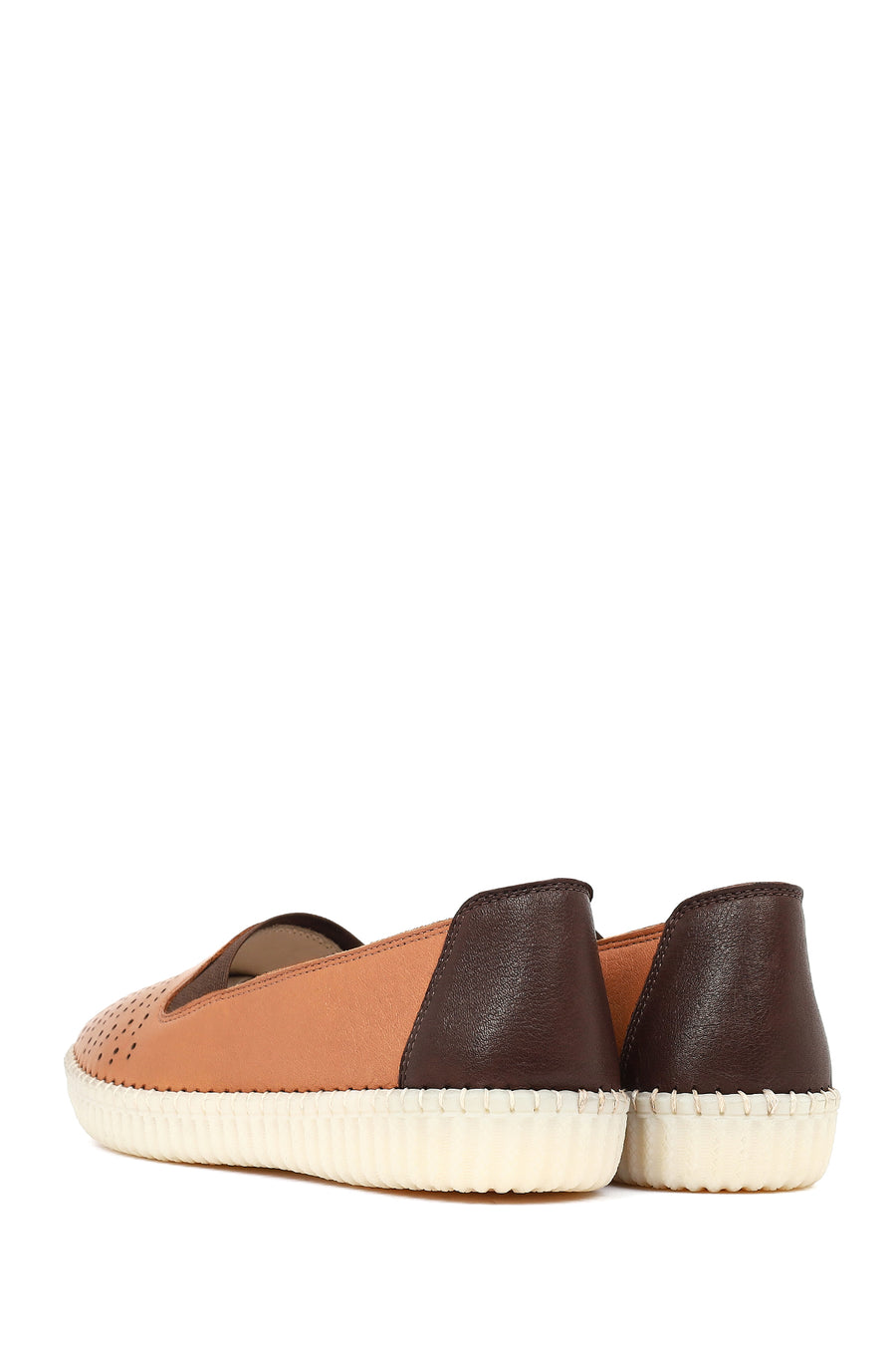 Woman Tan Leather Comfort Shoes