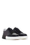 Men's Black Thick Soled Leather Sneaker | Derimod