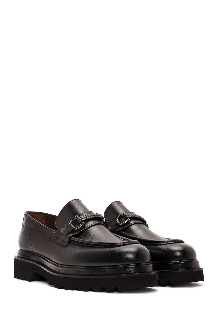Men's Black Leather Casual Loafer
