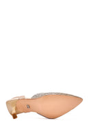 Women's Beige Open Back Thin Heeled Shoes | Derimod