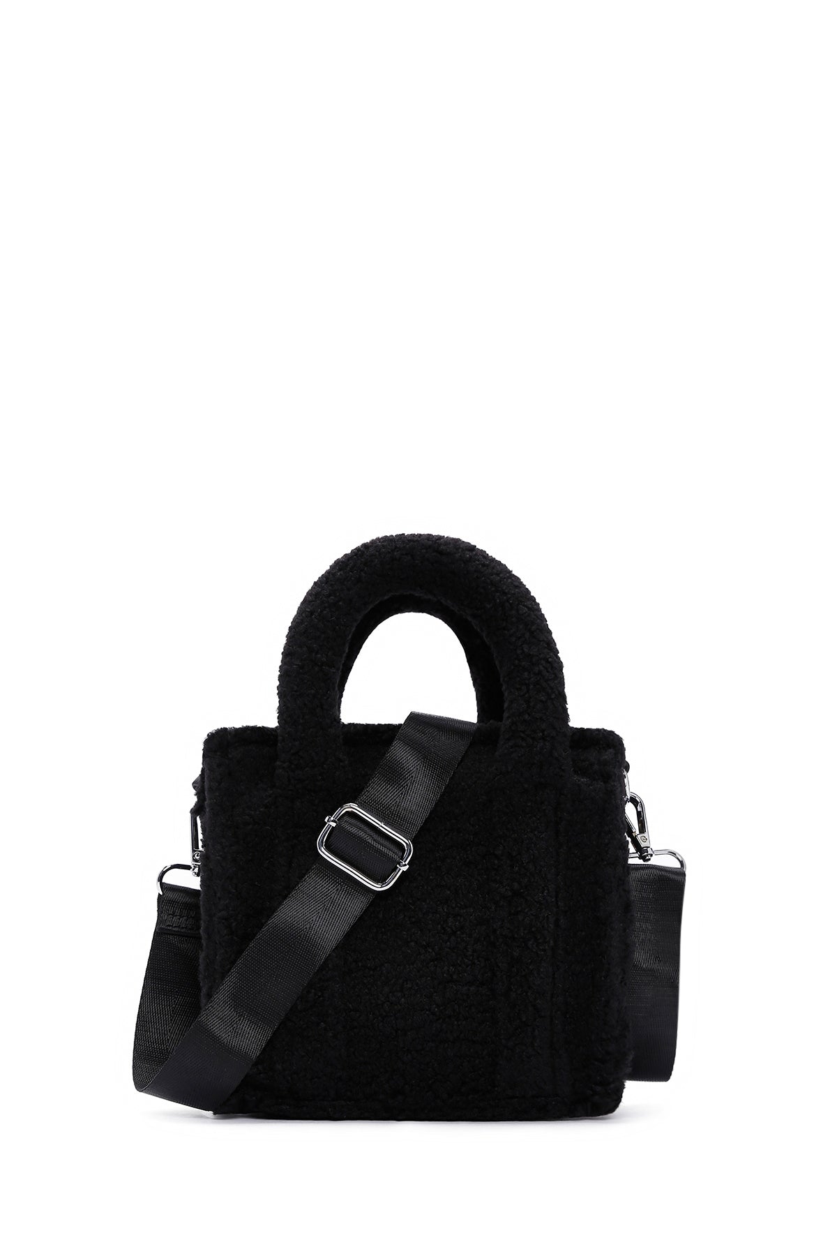 Women's Black Long Strap Plush Crossbody Bag 23WBD2601PH | Derimod