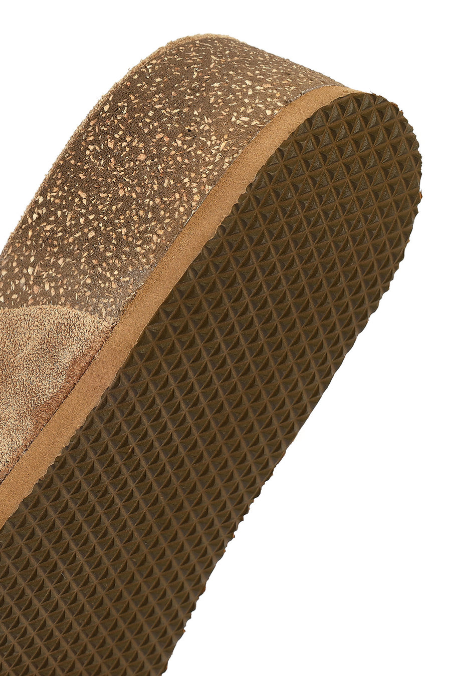 Women's Brown Thick Soled Suede Leather Slippers