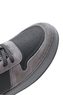 Men's Gray Leather High Top Sneaker | Derimod