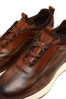 Men's Brown Thick-Soled Leather Casual Sneaker | Derimod