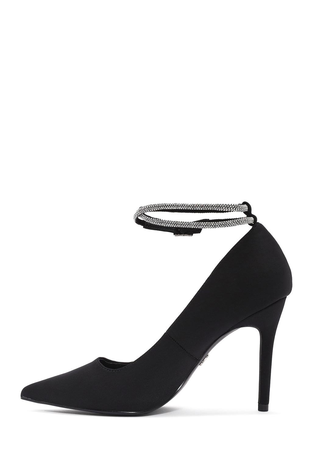 Kadın Siyah Bilekten Bağlamalı İnce Topuklu Stiletto