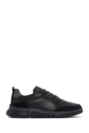 Men's Black Lace-up Thick-Sole Leather Sneaker | Derimod