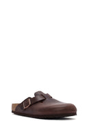 Birkenstock Men's Brown Boston Nubuck Leather Slippers | Derimod