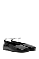 Women's Black Stone Detailed Patent Leather Ballerinas | Derimod