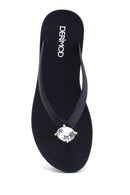 Women's Flip Flops with Stone Detail | Derimod