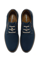 Men's Blue Leather Casual Shoes | Derimod