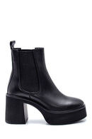 Women's Leather Platform Heeled Boots | Derimod