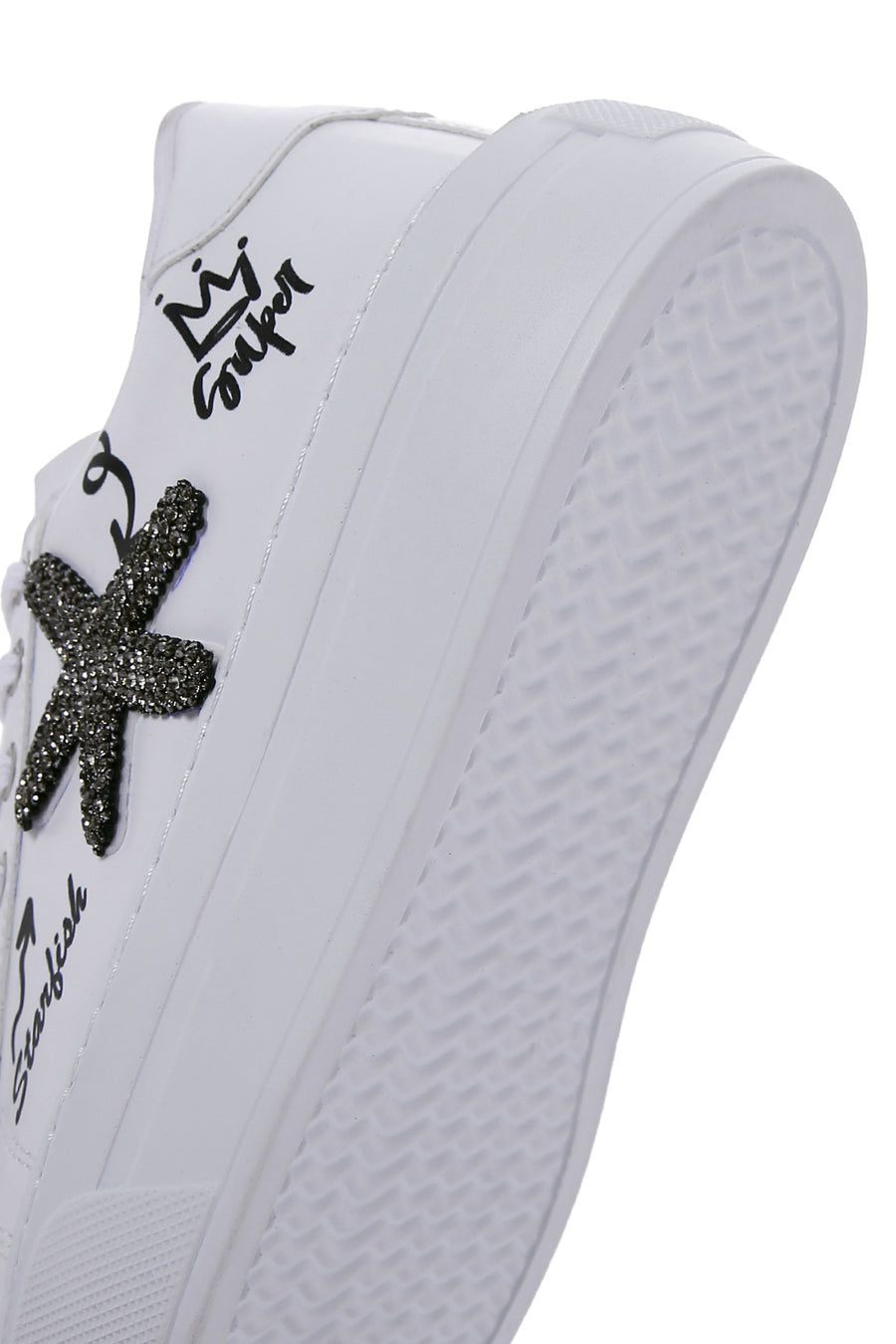 Kadın Beyaz Taşlı Kalın Tabanlı Sneaker