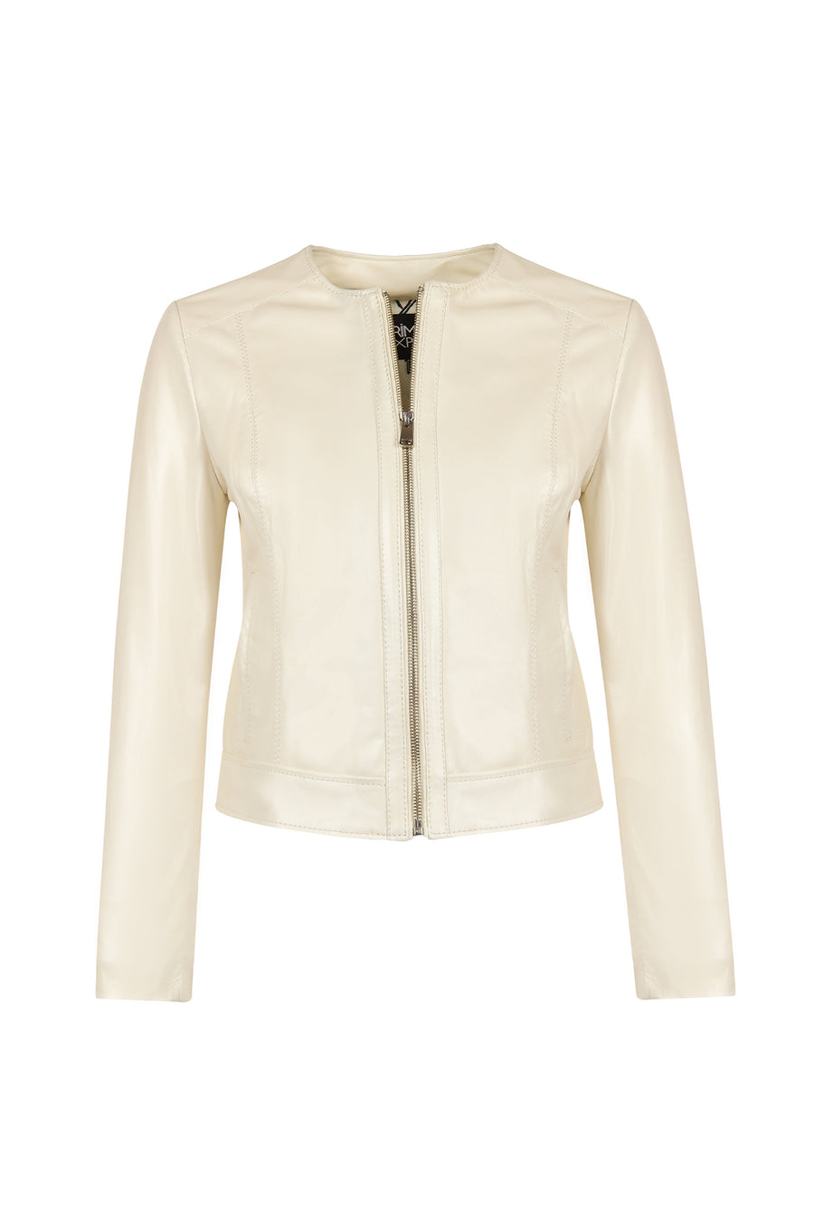 Adela Woman White Short Leather Jacket
