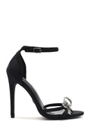 Women's Black Ankle Strap Stone High Thin Heel Shoes | Derimod