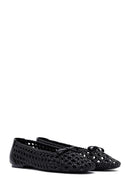 Women's Black Braided Ballerina | Derimod