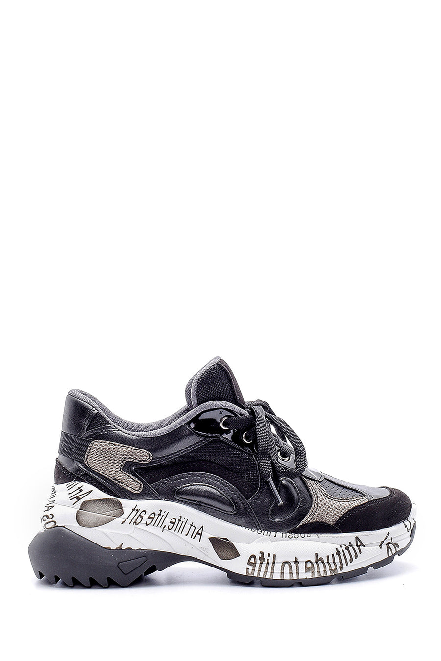 Women's Patterned Leather Sneaker 20SFD220314 | Derimod
