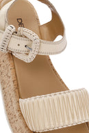 Women's Beige Leather Sandals | Derimod