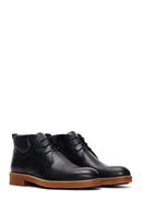 Men's Black Leather Casual Boots | Derimod