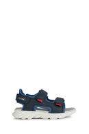 Geox Boy Navy Blue Airadium Strappy Leather Sandals | Derimod