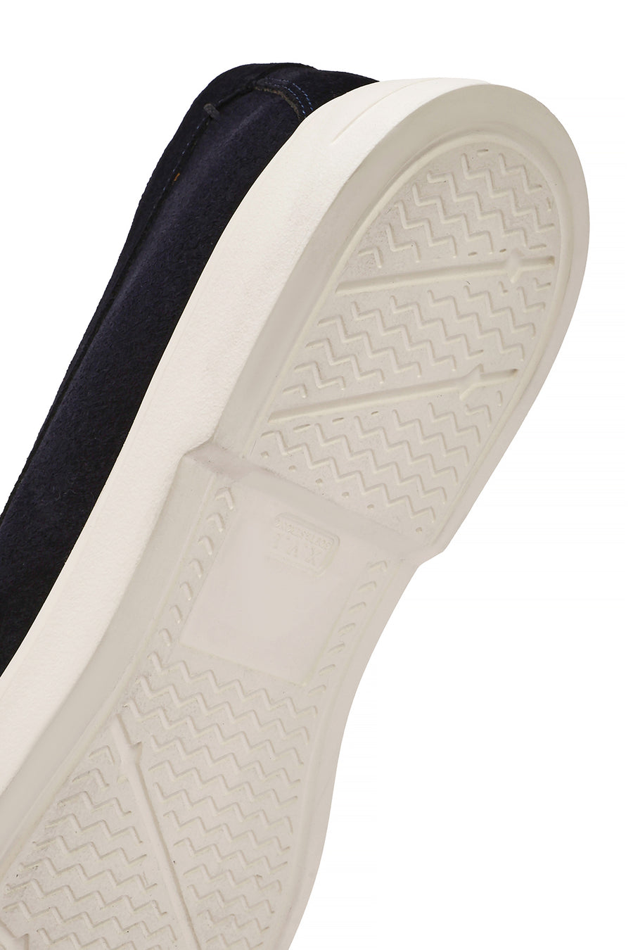 Men's Navy Blue Double Buckle Suede Leather Loafer
